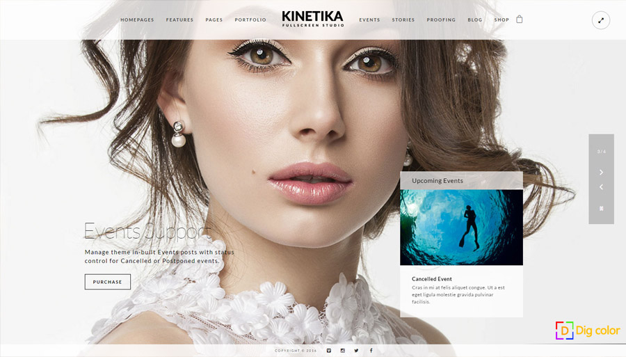 Kinetika wordpress photography theme
